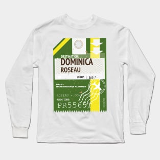 Dominica Roseau vintage travel ticket Long Sleeve T-Shirt